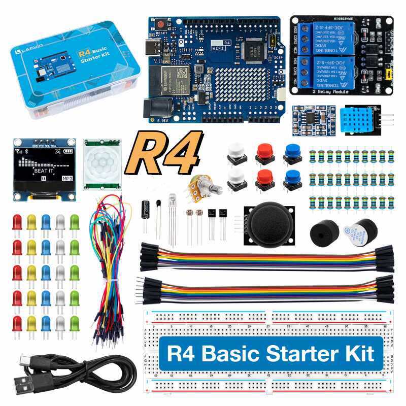 Diy Electronics Learning Kit - UNO R4 WiFi-kompatibles Entwicklungs-Starter-Kit mit Sensoren